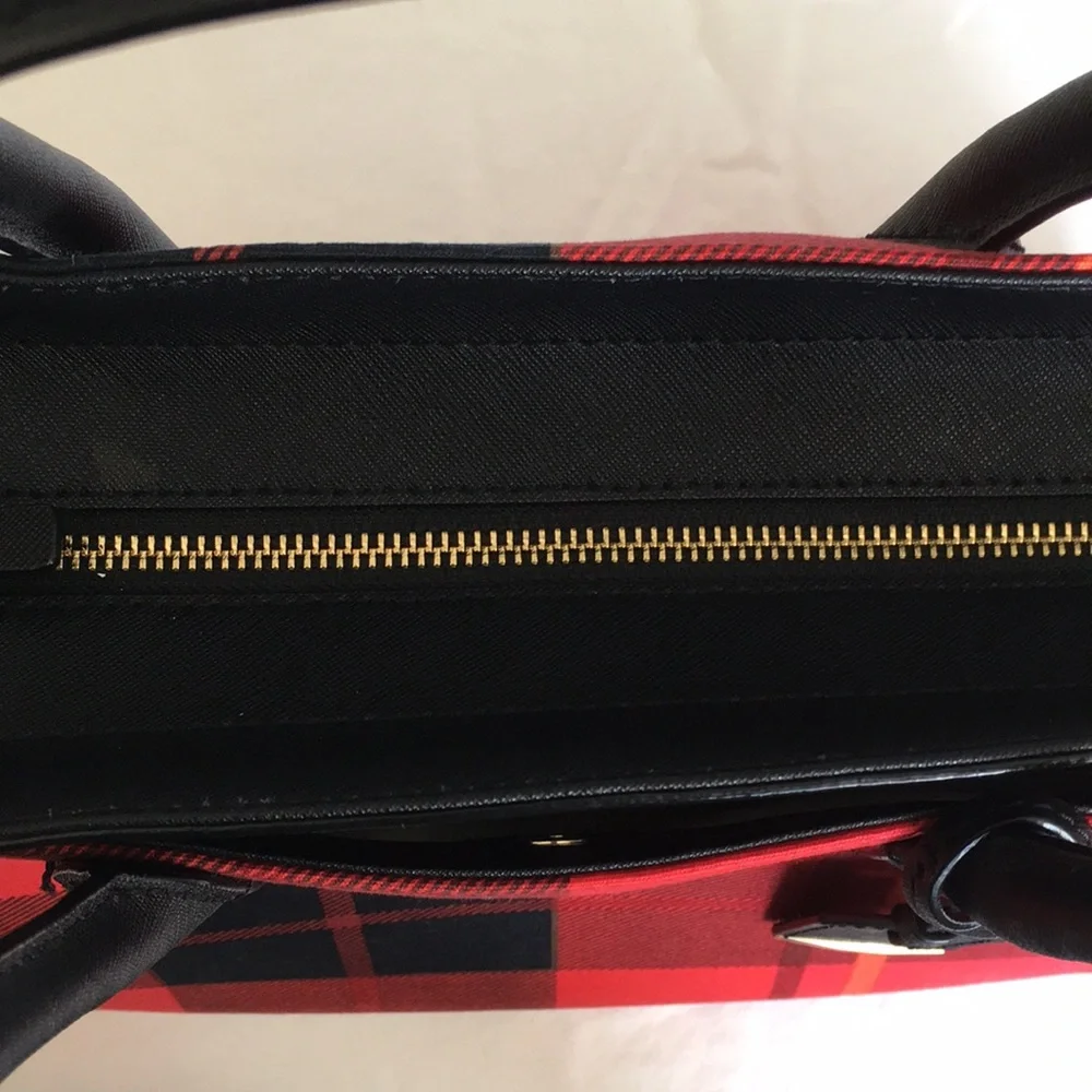 NWOT Kate Spade Cameron Street Plaid Candace Leather Satchel Bag - Picture 10 of 16